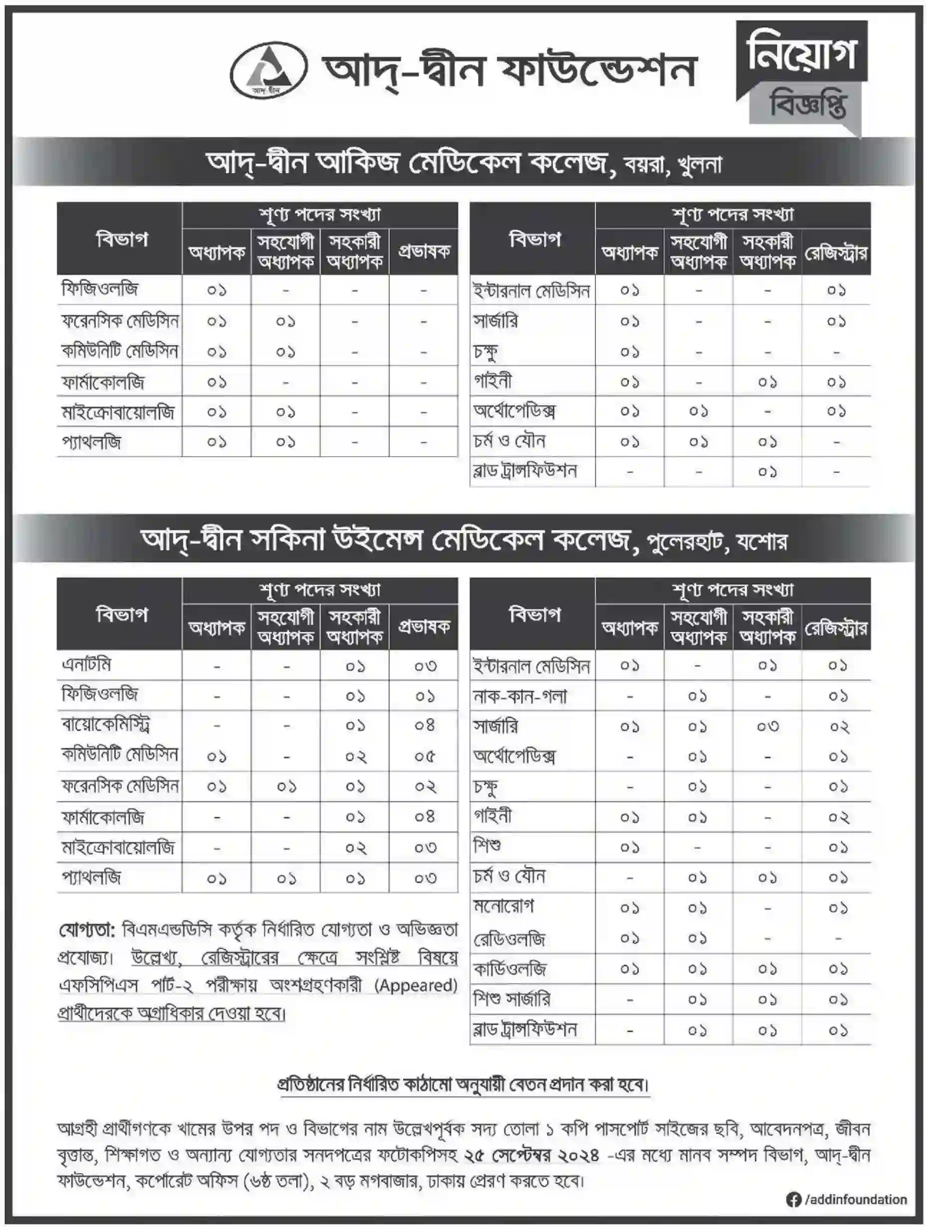 AD-DIN Foundation Job Circular 2024 AD-DIN Foundation has published a job Circular on its official website for those Bangladeshi nationals who want to work in The Privet Job.AD-DIN Foundation has published a job notification on its official website for those who want to work in Privet sector to build their career and improve their future.